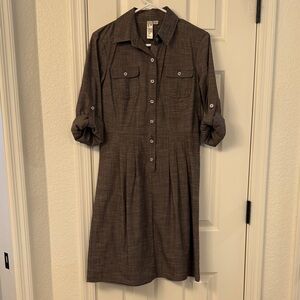 Emma & Michele Brown Long Sleeve Dress